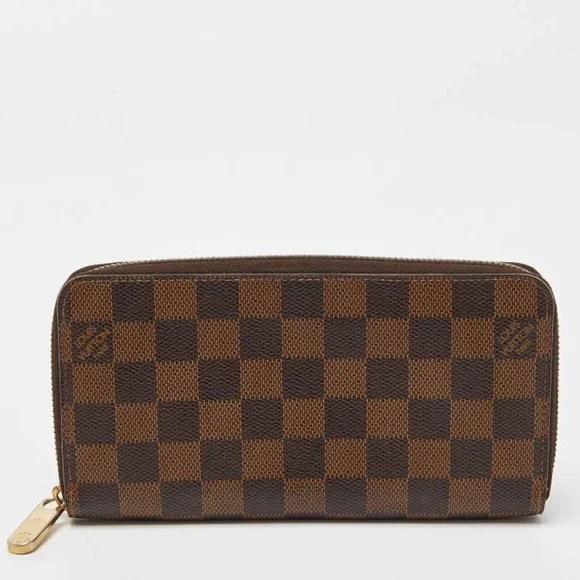 Authentic Louis Vuitton Damier Ebene Canvas Zippy Wallet Brown - Picture 3 of 16